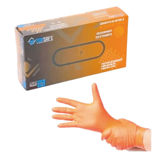 PACK 50 un Guante Nitrilo Naranjo